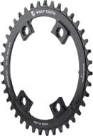 🖤 black wolf tooth drop-stop chainrings - 42t for shimano road cranksets with assymetric 4x110mm bcd logo