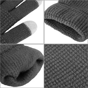 img 1 attached to URATOT 5-Piece Winter Outdoor Set: Knitted Scarf, Beanie, Touch Screen Gloves, Earmuff Warm Cover for Men & Women