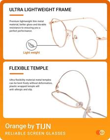 img 1 attached to 👓 TIJN Round Metal Frame Blue Light Glasses | Stylish Non-Prescription Screen Eyewear for Men & Women | Anti-Eyestrain Solution