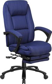 img 3 attached to 🪑 Executive Reclining Ergonomic Swivel Office Chair - Navy Fabric, High Back, Comfort Coil Seat Springs, Armrests - Flash Furniture