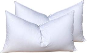 img 4 attached to 🛏️ Pillowflex Set of 2 Synthetic Down Alternative Pillow Inserts for Shams - 12x16 Inch