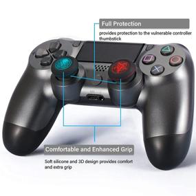 img 3 attached to Unspeakable Pack: Playrealm Soft Rubber Silicone Printing Thumb Grip Cover x 4 for PS5, PS4, Xbox Series X/S, Xbox One, Switch PRO Controller