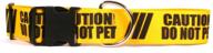 🐕 caution: 2" wide yellow dog design collar - do not pet! logo