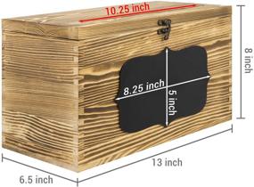 img 1 attached to 🎁 Rustic Brown Wood Wedding Card Gift Box: Slotted Lid, Lock & Chalkboard Label [+Product Benefits]