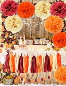 img 4 attached to 🍁 Burgundy Fall Bridal Shower Decorations for an Elegant Autumn Celebration