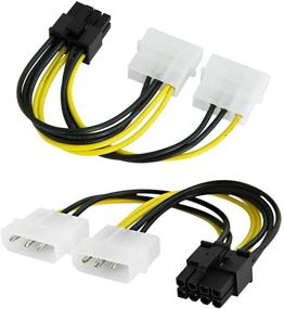 img 3 attached to 🔌 Кабель питания Molex на PCIe, набор CableCreation из 2 штук - двойной 4-пиновый Molex на 8-пиновый кабель питания PCIe для видеокарт ASUS, NVIDIA, AMD, EVGA GeForce, Gigabyte, Sapphire - 4 дюйма