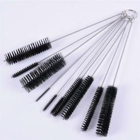 img 2 attached to 🧹 AKOAK 8.2 Inch Nylon Tube Brush Set - Ideal for Pipe Cleaning Brushes, Drinking Straws, Glasses, Keyboards, Jewelry Cleaning - Set of 10