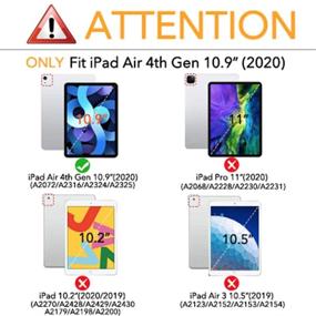 img 3 attached to Hepix iPad Air 4th Gen 10.9 inch Case: Blue Teal Marble Geometry Smart Cover with Pencil Holder 2020 - Trifold, Shockproof, Auto Sleep/Wake | A2072 A2316 A2324 A2325