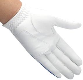 img 1 attached to Professional Mini Golf Gloves for Men: Left Hand Cabretta Leather with Score Counter, USA Flag Design in Breathable, Soft White