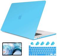 💙 may chen macbook pro 13 inch clear see through case for 2020 release a2338 m1/a2289/a2251, blue logo