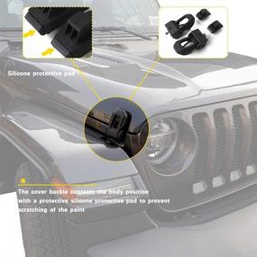 img 2 attached to 🔒 Jeep Wrangler JL Original Black Stainless Steel Latch Locking Hood Catch Kit - 2018 Version - Fits Jeep Wrangler JK (2007-2018) and JL Models