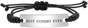 img 2 attached to 👪 Best Family Ever Bracelet - Stainless Steel Mantra Jewelry for Men and Women