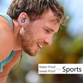 img 2 attached to 🎧 Granvela GV1 HD Classic Sports Earphones: Waterproof Running Earbuds with Mic - Blue