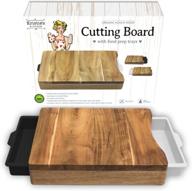 convenient cutting board with trays and containers in white and black логотип