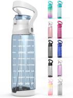 stay hydrated with our 64oz time marker water bottle - bpa free with straw & handle! логотип