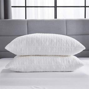 img 3 attached to Frabo Memory Foam Pillows (2 Pack) - Luxury Cooling Bamboo Bed Sleeping Pillows, Adjustable Soft Fluffy Pillows for Back, Stomach, Side Sleepers - Standard Size