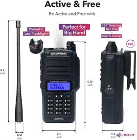 img 3 attached to 📻 Mirkit Waterproof Baofeng Radio UV-9R Plus MK1 (UV-82 3rd gen) 8 Watt Max Power Handheld Ham Radio & 2200mAh Baofeng Battery, IP67 Dust, Cold & Waterproof Portable Radio with Hard Case