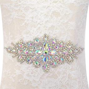 img 4 attached to Pardecor Applique Rhinestone Decoration Accessory Women's Accessories in Belts