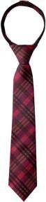 img 4 attached to Stylish Plaid Woven Zipper Necktie Accessories for Boys - Spring Notion Collection