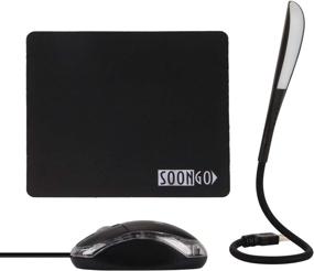 img 3 attached to 🖱️ SOON GO Mouse Pad Computer Mouse for Laptop – USB LED Light 3 in 1 Set with Dimmable Touch Switch and Flexible Gooseneck – Non-Slip Rubber Base – Perfect for Home Office, Travel, and More!