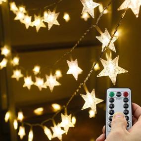 img 4 attached to 🌟 Xingpold Star String Lights: Battery Operated 50 LED 8 Modes with Remote & Timer - Perfect for Bedroom, Party, Wedding & Christmas Decor - Warm White Twinkle Fairy Lights