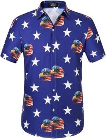 img 4 attached to SSLR Coconut Button Hawaiian Shirts for Stylish Men's Casual Attire