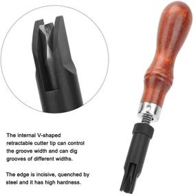 img 2 attached to Leather Handle Durable Adjustable Groover