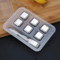 🥃 premium stainless steel whiskey ice cubes - reusable chilling stones for effortlessly cool drinks - set of 6 with free ice tongs and freezer storage - ideal bar accessory логотип