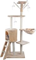 🐱 ultimate cat tree: multi-level tower & condo with hammock, scratching posts, plush perch & toys for play rest – ideal for cats & kittens logo