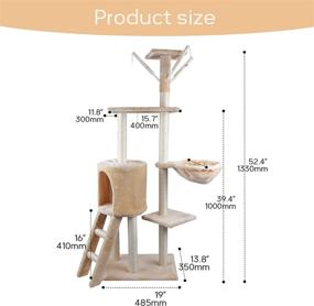 img 2 attached to 🐱 Ultimate Cat Tree: Multi-Level Tower & Condo with Hammock, Scratching Posts, Plush Perch & Toys for Play Rest – Ideal for Cats & Kittens