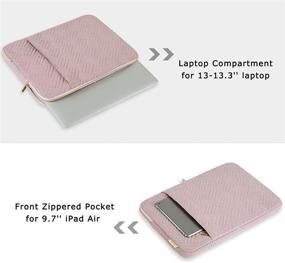 img 3 attached to 👝 Laptop Sleeve, BAGSMART 13-13.3 inch MacBook Pro/Air Sleeve with Pocket - Pink, Water Repellent Notebook Computer Protective Case