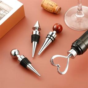 img 1 attached to 6-Piece Silver Zinc Alloy Wine Bottle Stopper Set | Stainless Steel Bar Tool for Home, Bar, Weddings | Beverage Stopper Plug | Ideal Wine Bottle Gift Accessory