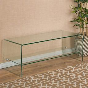 img 3 attached to 📺 Clear Tempered Glass TV Stand by Christopher Knight Home - Bartlet