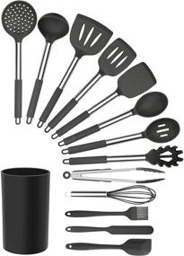 img 4 attached to MegaChef Black Utensil Stainless Steel