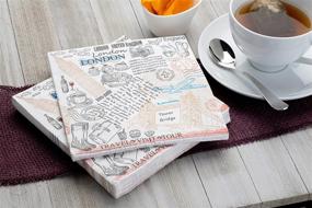 img 2 attached to London-Themed Printed Paper Tissue Napkins: 3-ply 13x13 inches, 20/pkg - Perfect for Parties, Birthdays, and Restaurants - Made in Europe