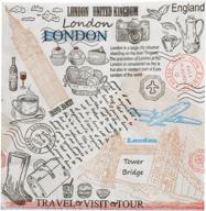 london-themed printed paper tissue napkins: 3-ply 13x13 inches, 20/pkg - perfect for parties, birthdays, and restaurants - made in europe logo