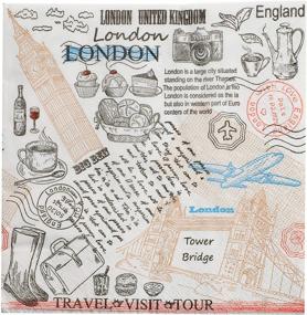 img 3 attached to London-Themed Printed Paper Tissue Napkins: 3-ply 13x13 inches, 20/pkg - Perfect for Parties, Birthdays, and Restaurants - Made in Europe