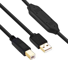 img 4 attached to 🖨️ High-Speed Printer Cable, NC XQIN Active Repeater USB Type A-Male to B-Male Cord - 60ft