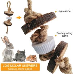 img 1 attached to 🐇 Natural Grass Rabbit Chew Toys: Perfect for Teeth Grinding - HOSUKKO Bunny Guinea Pig Hamster Toys for Small Animal Cage Accessories