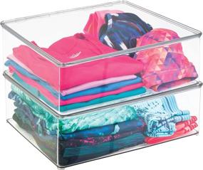 img 1 attached to Medium Sized Clear Plastic Stackable Closet Organizer with Lid – Ideal for Home Organization, Clothes, Toys, Bedroom, Dorm, Office, and More