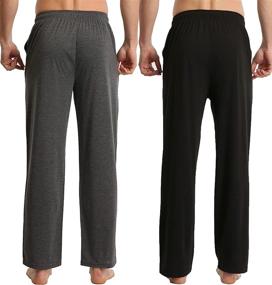 img 2 attached to LANBAOSI Pajama Bottoms Lounge Pockets 2 Men's Clothing for Sleep & Lounge