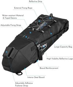 img 2 attached to Waterproof Large Bikepacking Bags: Under Seat Roll Up 🚴 Pack for Mountain & Road Bikes - Ideal Bicycle Accessories