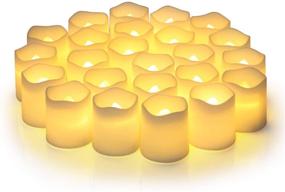 img 4 attached to 🕯️ 24-Pack Flameless Votive Candles, Battery Operated LED Tea Lights in Warm White for Wedding, Table, Festival Celebration, Halloween, Christmas Decorations - Flameless Flickering Electric Fake Candle