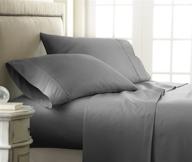 🛏️ stylish and comfy becky cameron embossed checkered sheet set - full size, gray logo