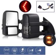 зеркала заднего вида для грузовиков pickup серии super duty f250 f350 f450 f550 1999-2016 - с подогревом, ручным выдвижением, складыванием и стрелками поворотного сигнала (smoke) логотип
