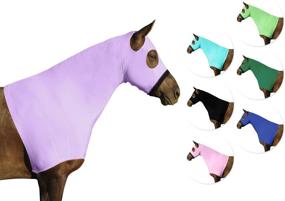img 2 attached to 🐴 Enhance Your Horse's Comfort with Derby Originals Comfort Stretch Lycra Sleazy Horse Hood - Available in Various Colors and Sizes