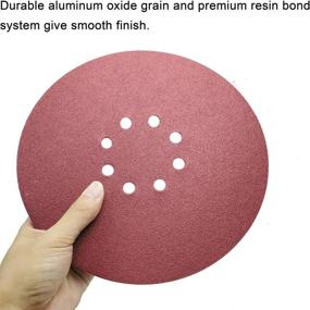 img 1 attached to Tonmp 50 PCS 9 Inch 8 Hole Hook-and-Loop Sanding Discs Sandpaper - Premium 120 Grit Aluminum Oxide Sander Sheets for Drywall Sanding (50 Pack)