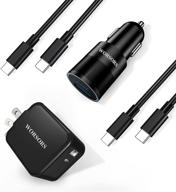 🔌 high-speed usb c charger kit, worsors 30w pd wall/car charger 2-port compatible with samsung galaxy s21/s20/plus/ultra/note 20/10/a71/a51, ipad pro/air 4, google pixel 5/4a + 2-pack 3.3ft type c to c cable logo