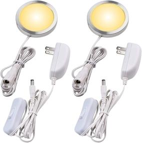 img 4 attached to 💡 Lvyinyin Single LED Under Cabinet Puck Light – Bright & Slim Shelf Counter Lighting (2pack)