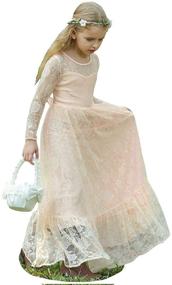 img 4 attached to 👗 Bow Dream Vintage Rustic Baptism Girls' Dresses: Charming and Timeless Clothing Options